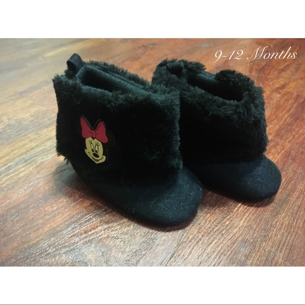 EUC 9-12M Girls Soft Sole Minnie Boots